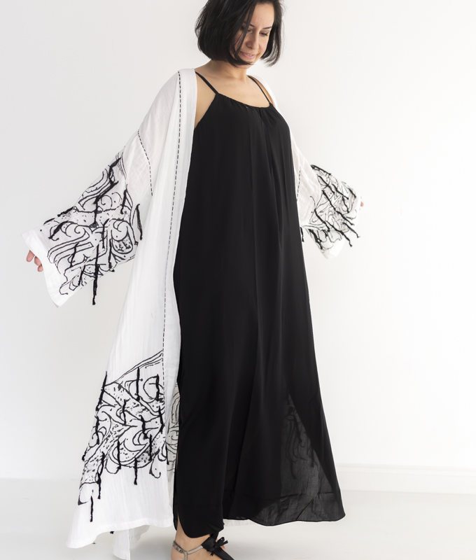 Kubbeli Kimono - BEYAZ