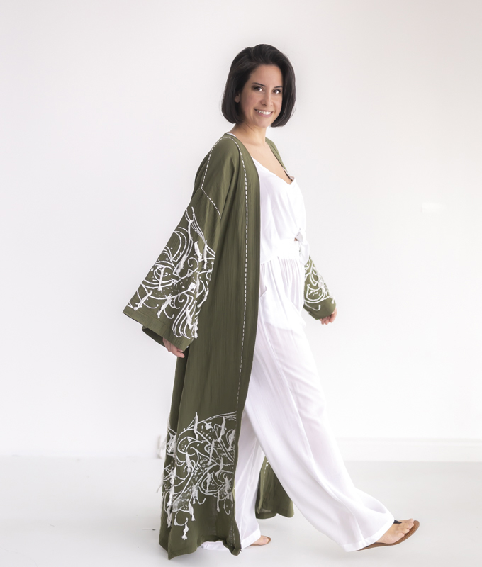 Kubbeli Kimono - YEŞİL