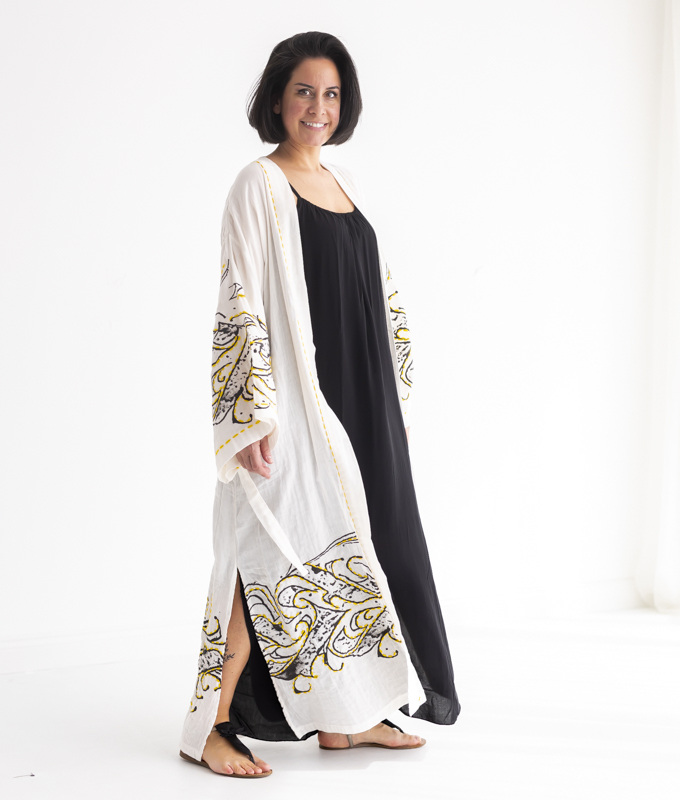 Gökkubbe Kimono - BEYAZ